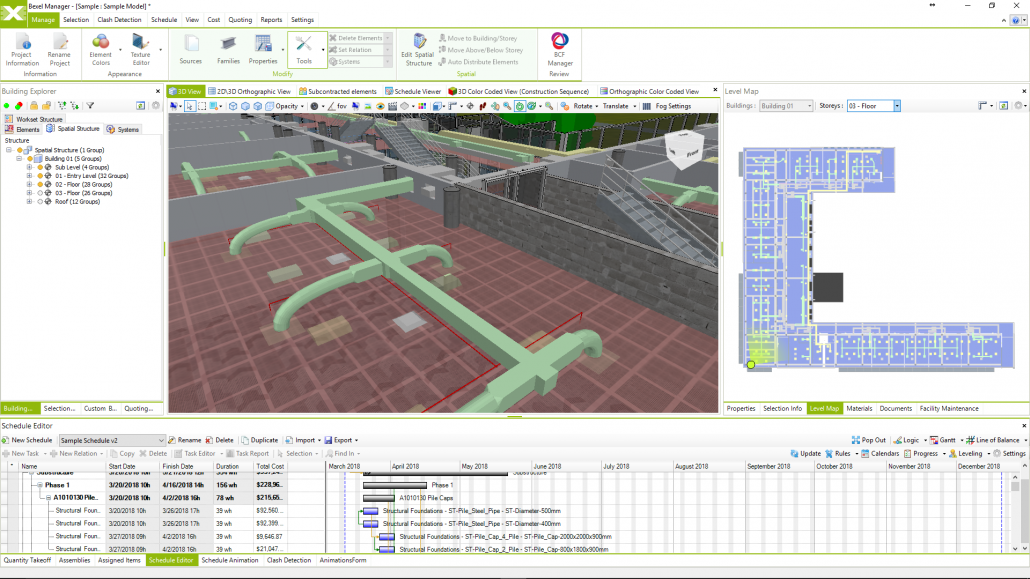 Level map in Bexel Manager Software.